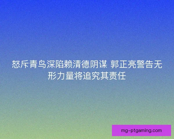 怒斥青鸟深陷赖清德阴谋 郭正亮警告无形力量将追究其责任